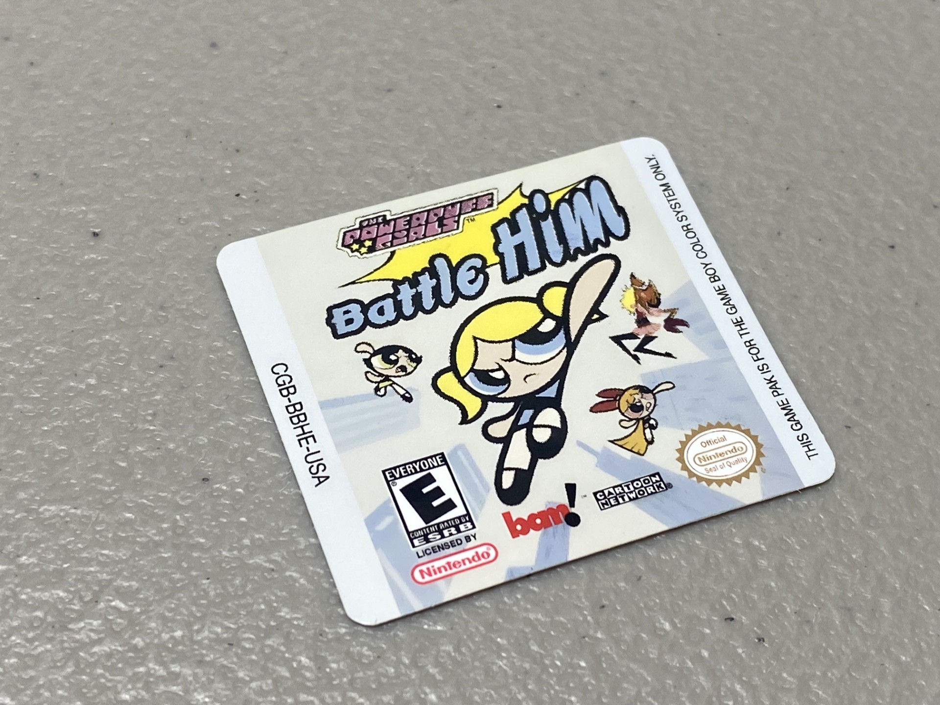 Powerpuff Girls Battle Him (Gameboy) Replacement Label