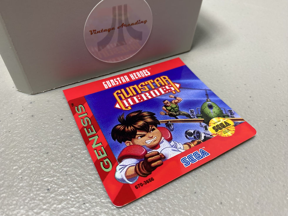 Gunstar Heroes (Sega Genesis) Replacement Game Label