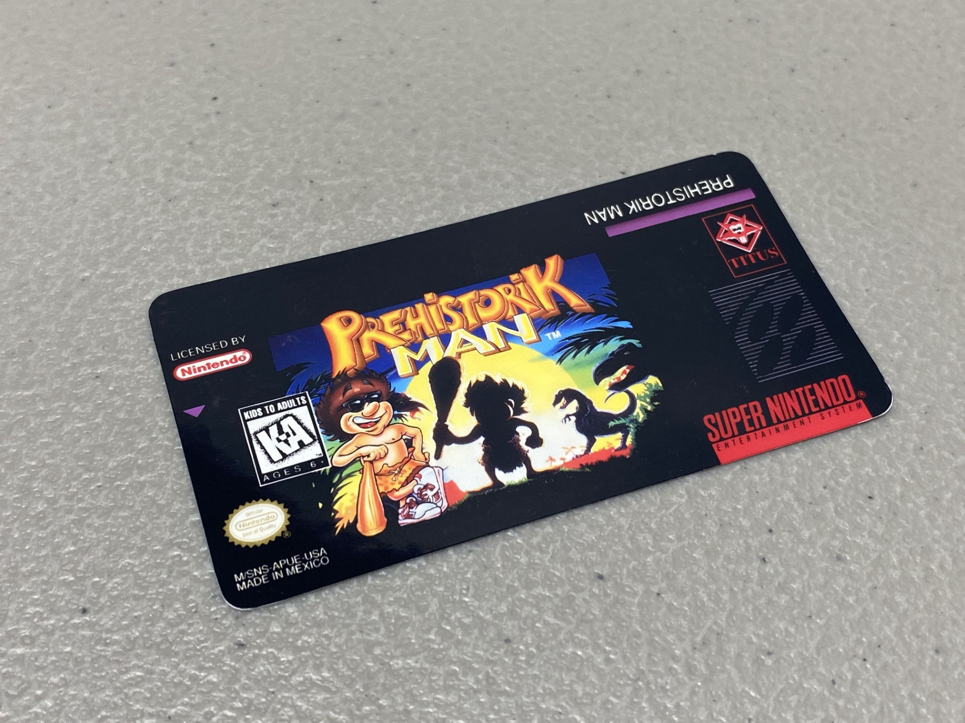 Prehistorik Man (SNES) Replacement Game Label