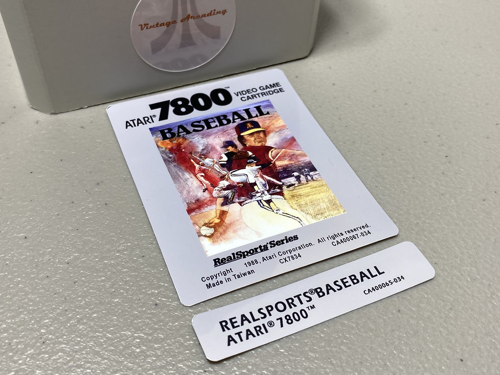RealSports Baseball (Atari 7800) Replacement Game Label