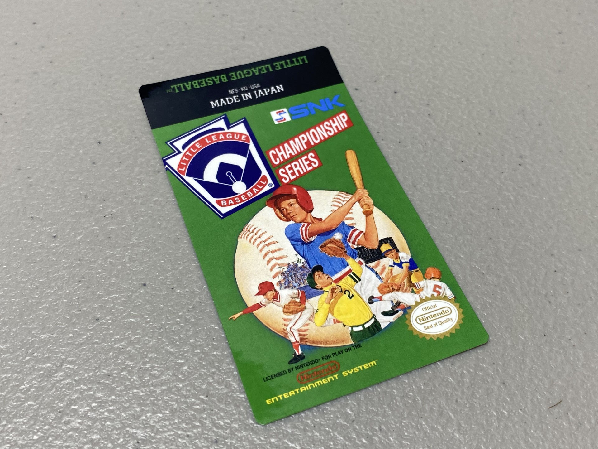 Little League Baseball (NES) Replacement Game Label