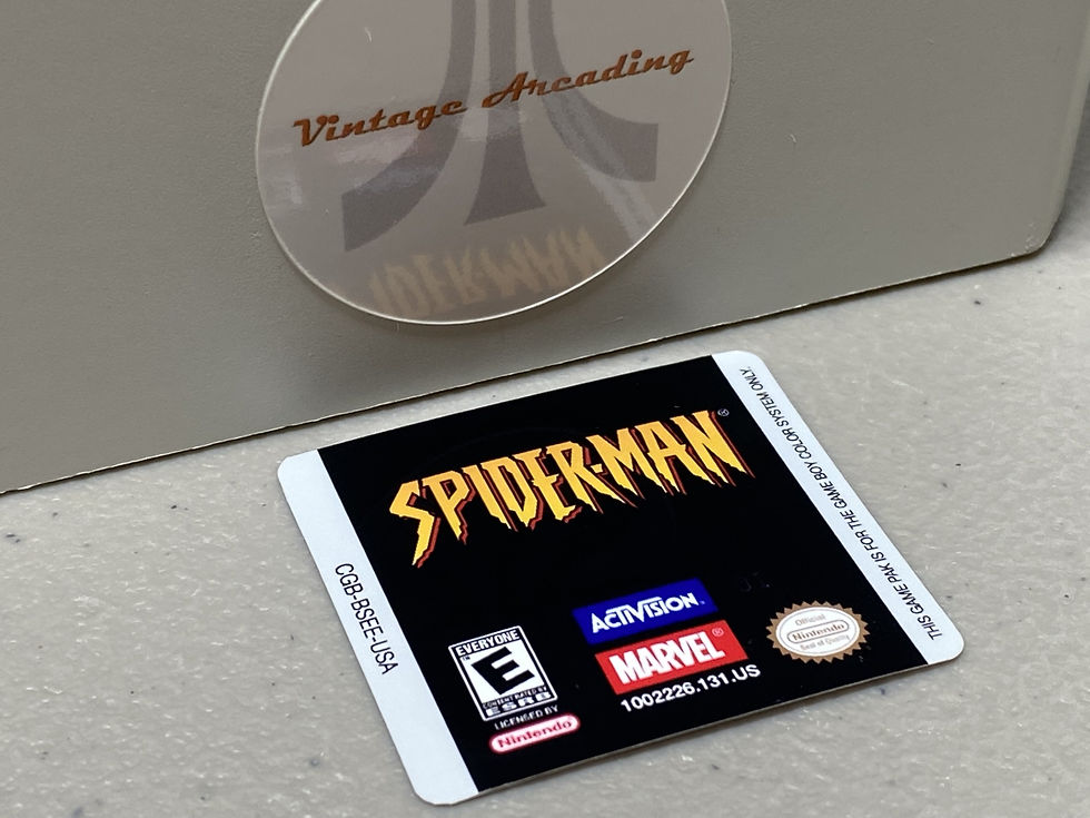 Spider-Man (Gameboy) Replacement Label