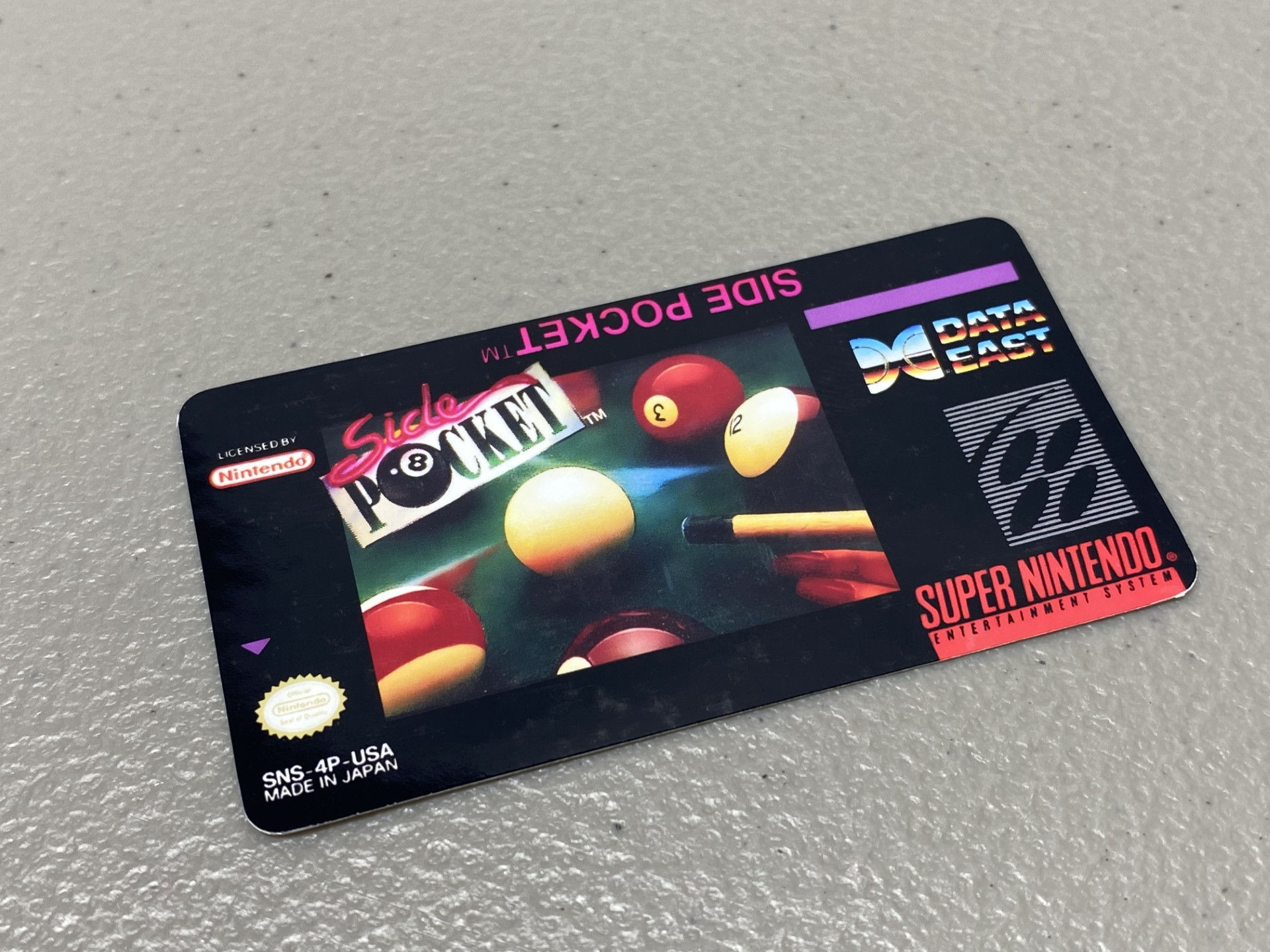 Side Pocket (SNES) Replacement Game Label