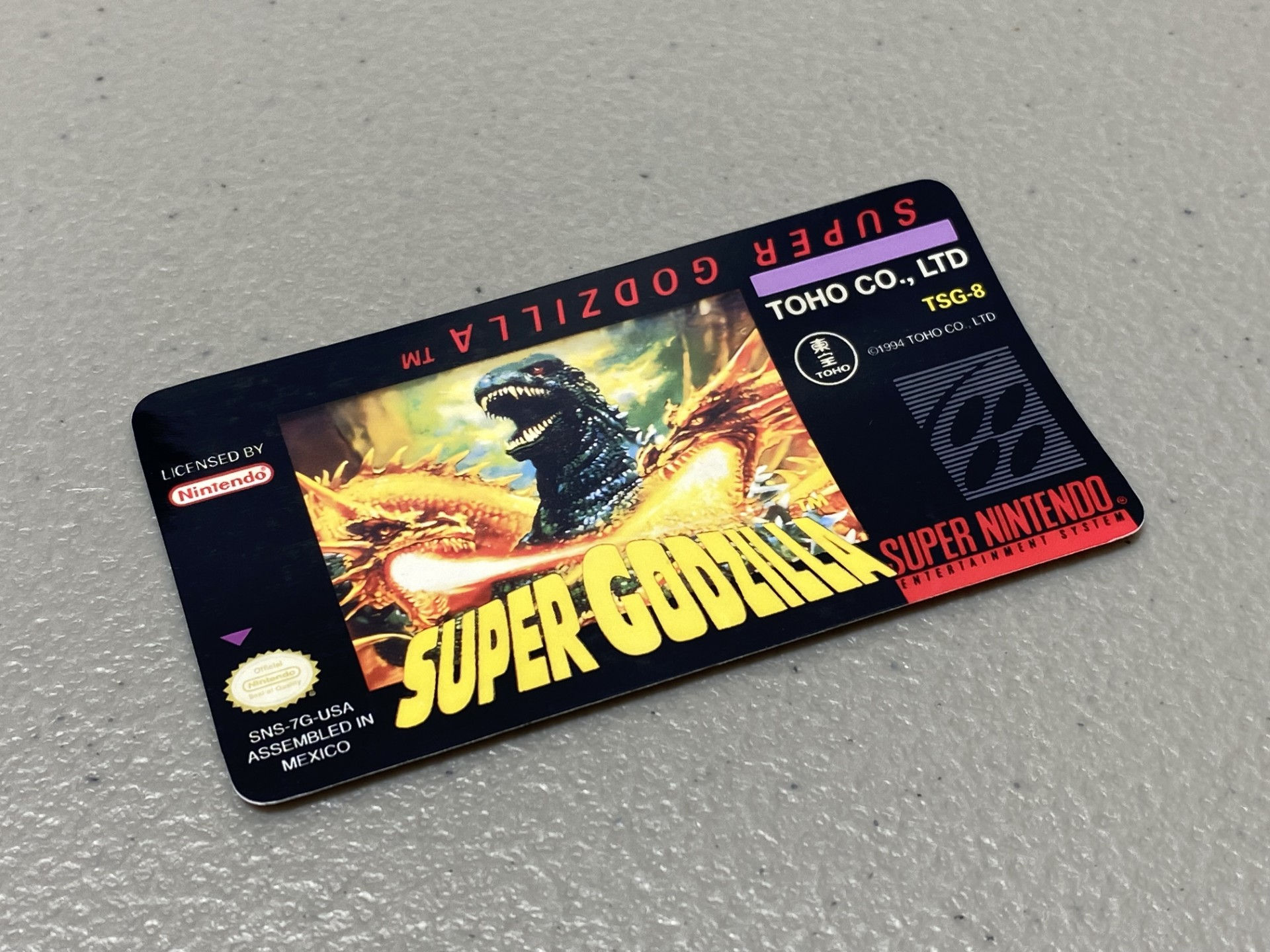 Super Godzilla (SNES) Replacement Game Label