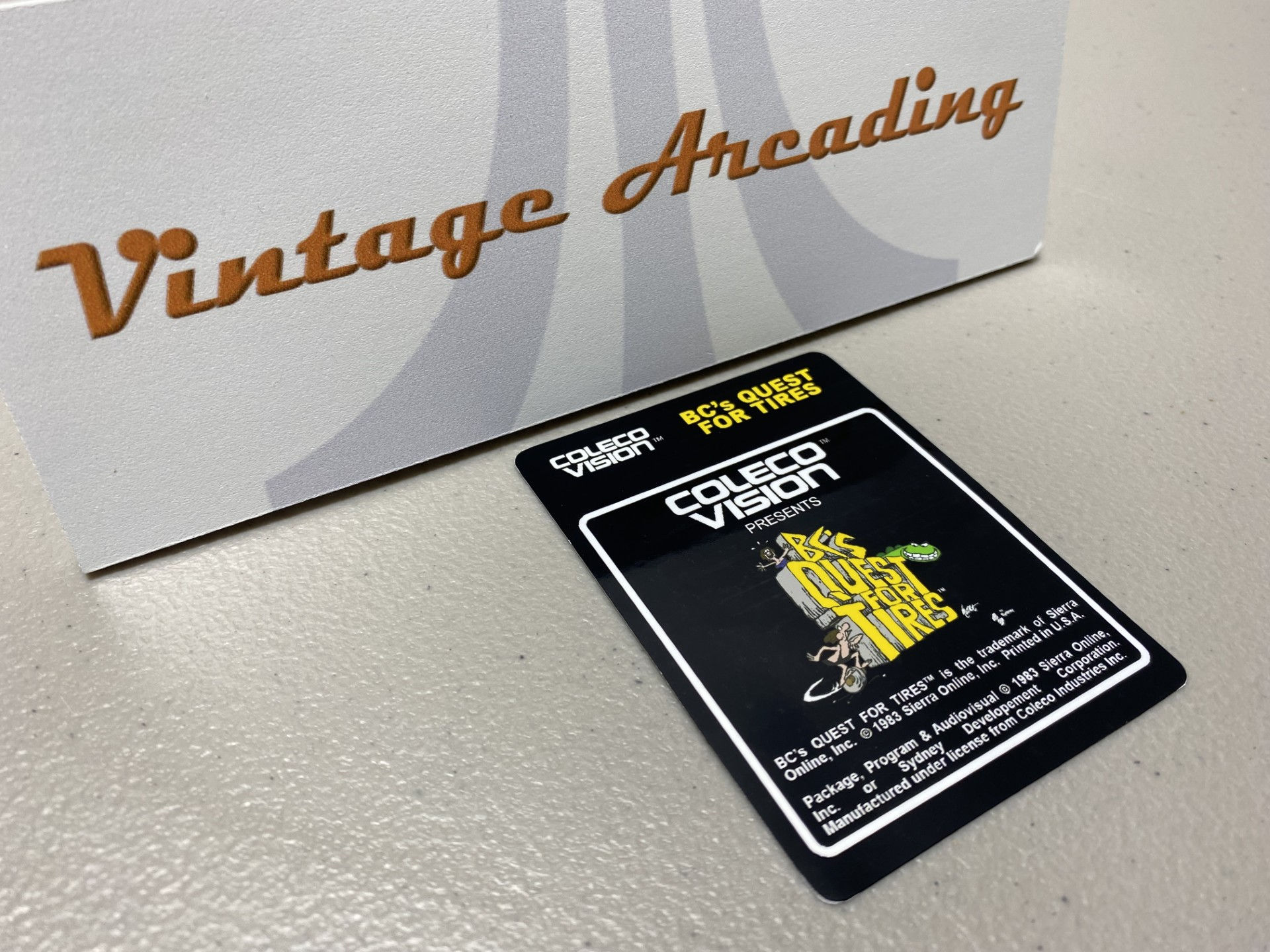 BC's Quest for Tires (Colecovision) Replacement Game Label