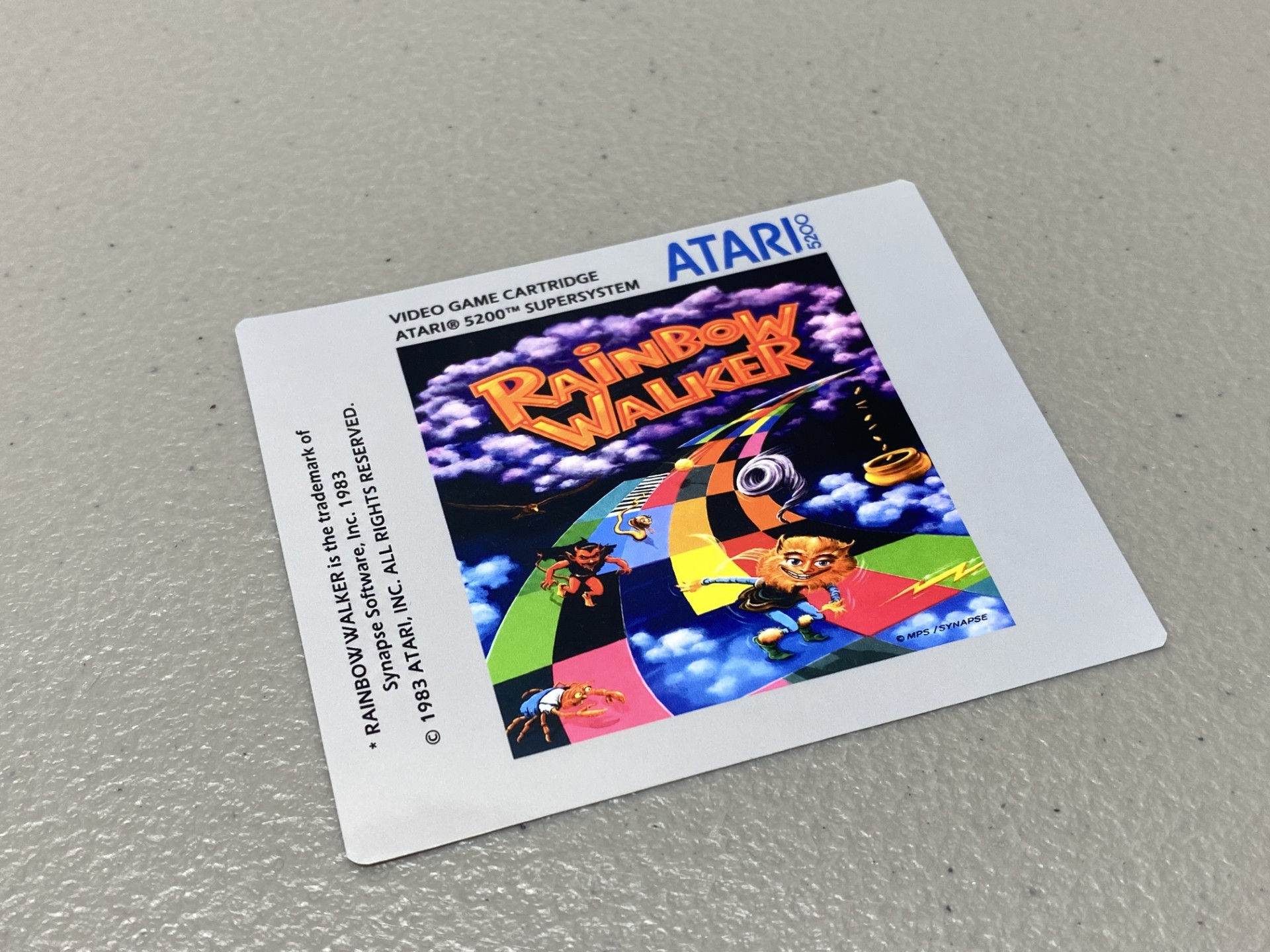 Rainbow Walker (Atari 5200) Replacement Game Label