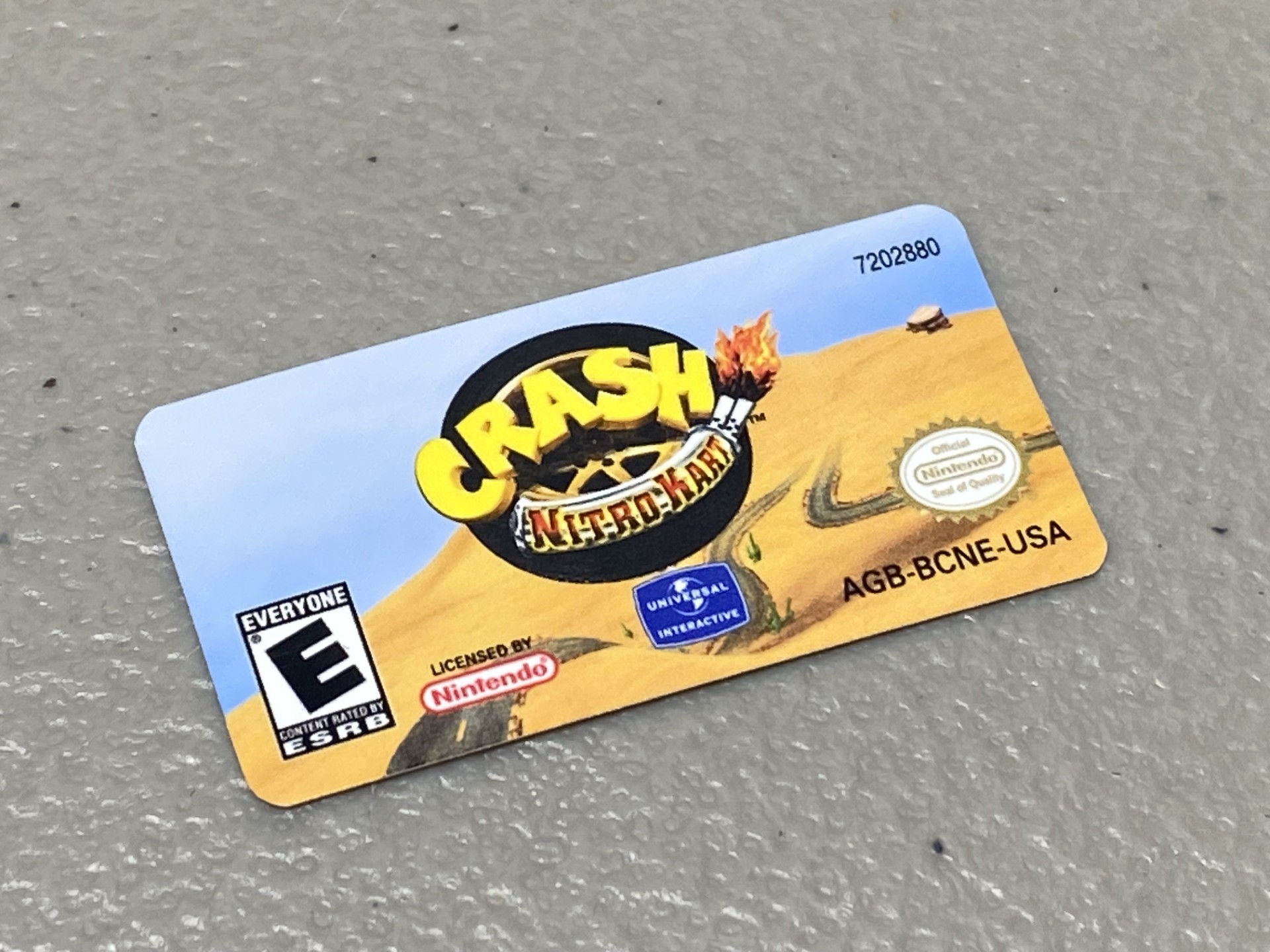 Crash Nitro Kart (Gameboy Advance) Replacement Label