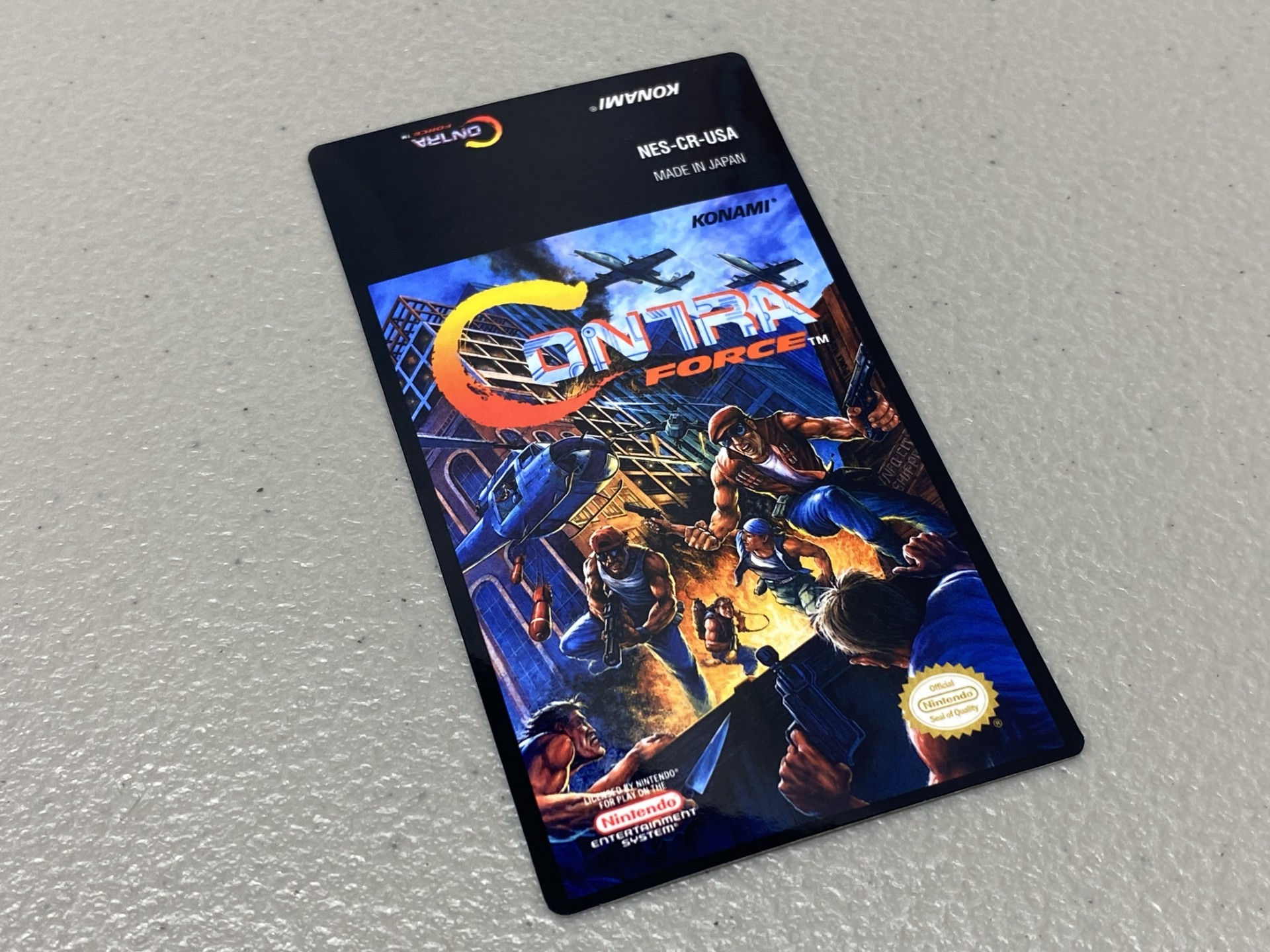 Contra Force (NES) Replacement Game Label