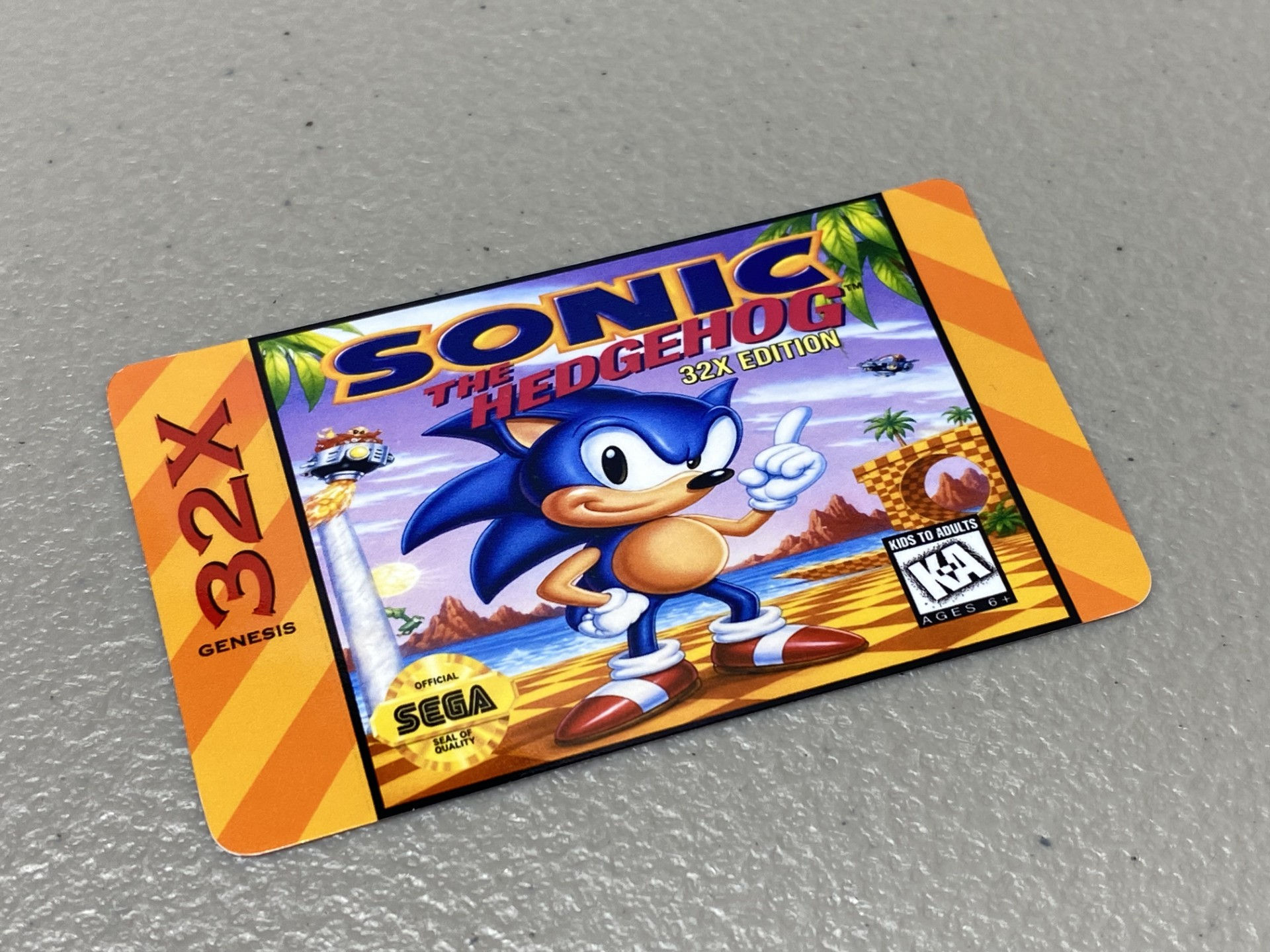 Sonic the Hedgehog 32X Edition (Sega 32X) Replacement Label
