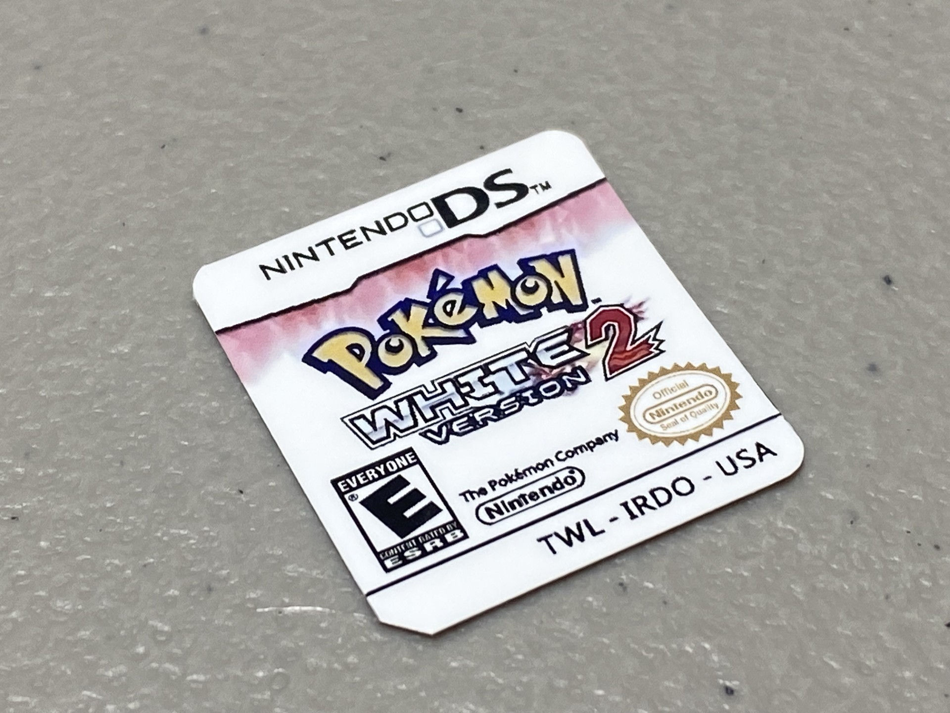 Pokemon White Version 2 (Nintendo DS) Replacement Label