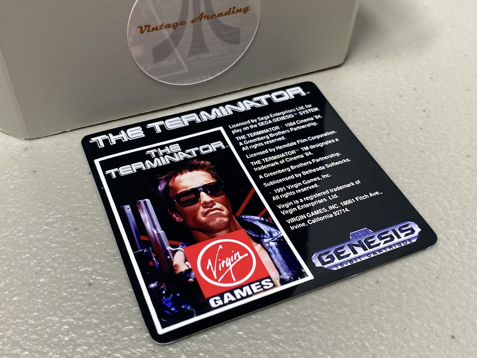 The Terminator (Sega Genesis) Replacement Game Label