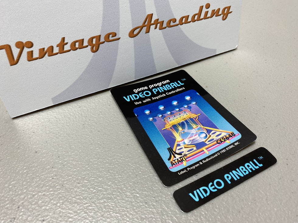 Video Pinball (Atari 2600) Replacement Game Label