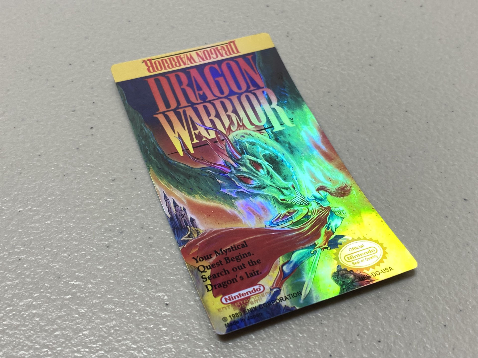 Dragon Warrior, Holographic (NES) Replacement Game Label