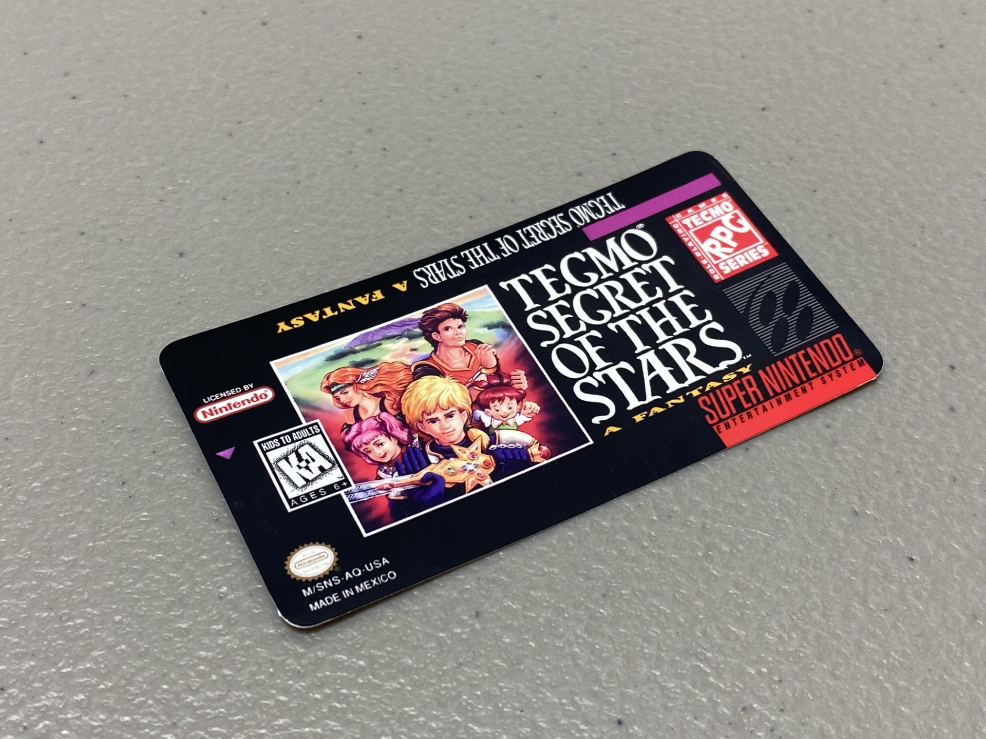 Tecmo Secret of the Stars (SNES) Replacement Game Label