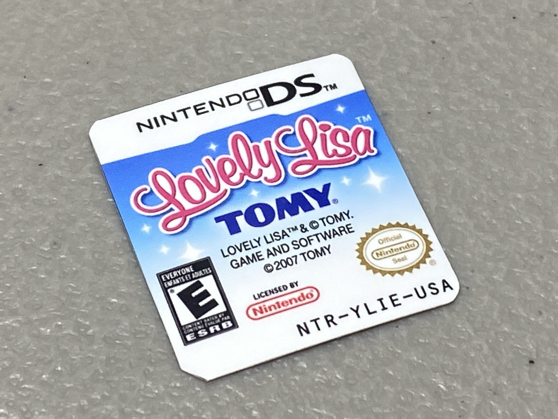 Lovely Lisa (Nintendo DS) Replacement Label