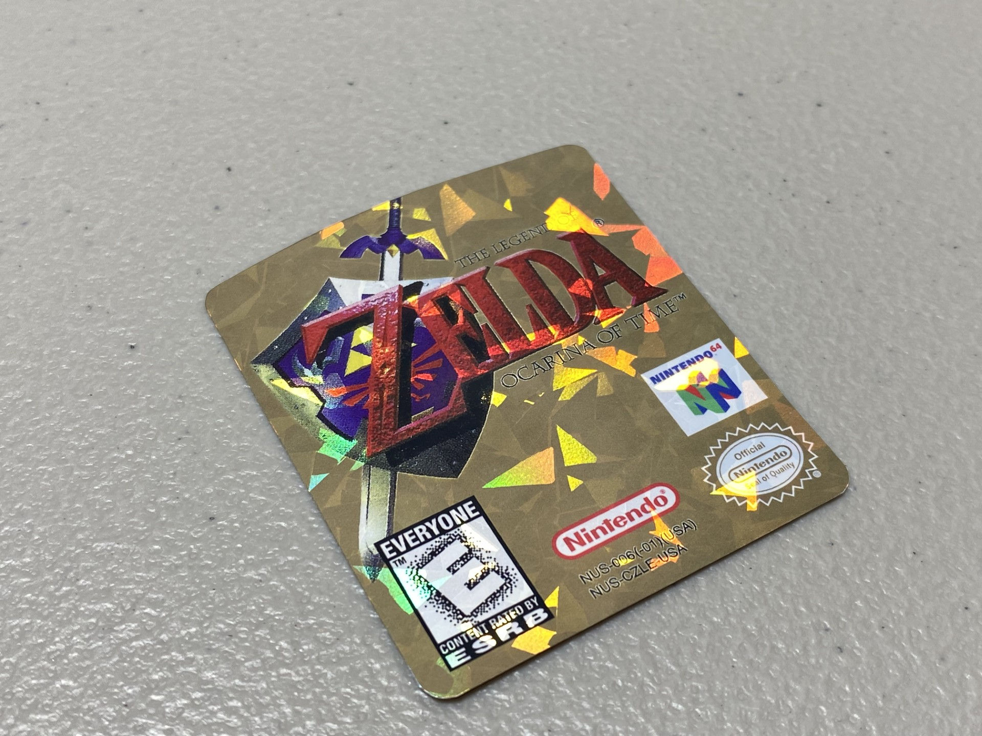 Legend of Zelda, Ocarina of Time, Diamond Holo (N64) Replacement Label