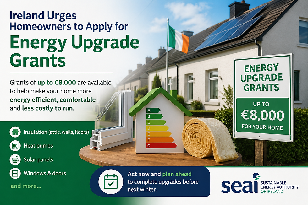 Ireland Urges Homeowners to Apply for Energy Upgrade Grants