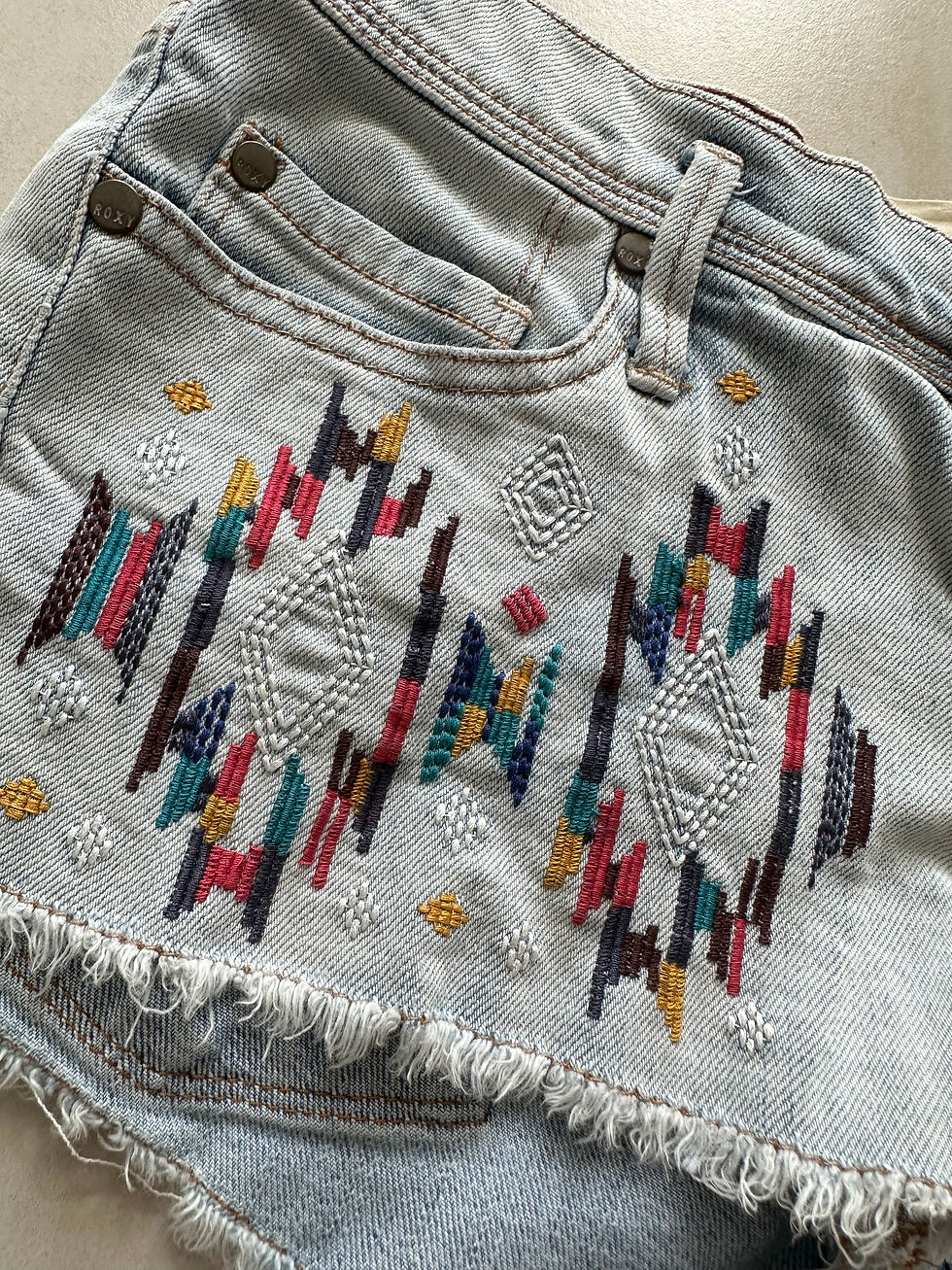 Thumbnail: ROXY Embroidered Jean short  LeneVal Store