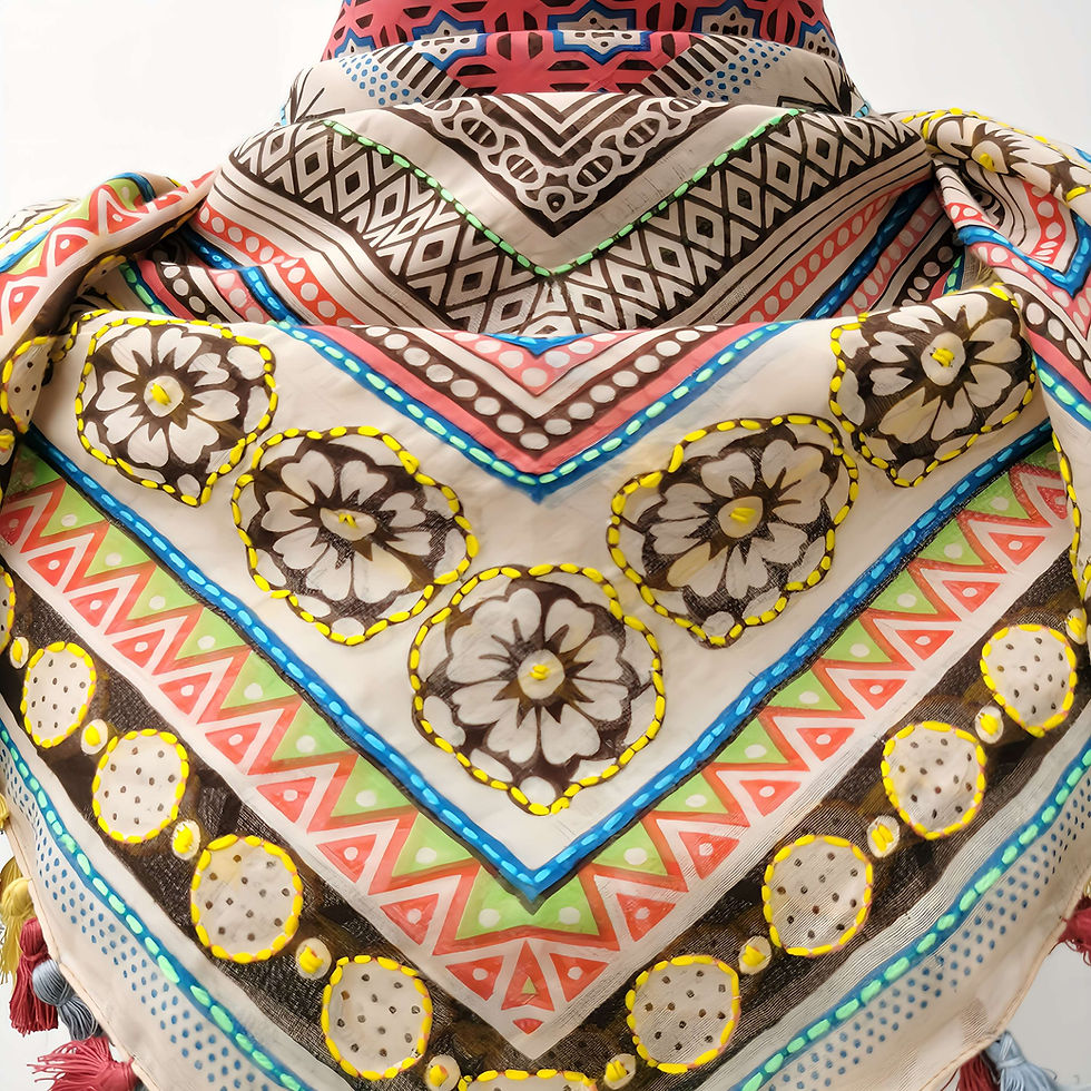 Miniatura: Pashmina Bordada Atardecer