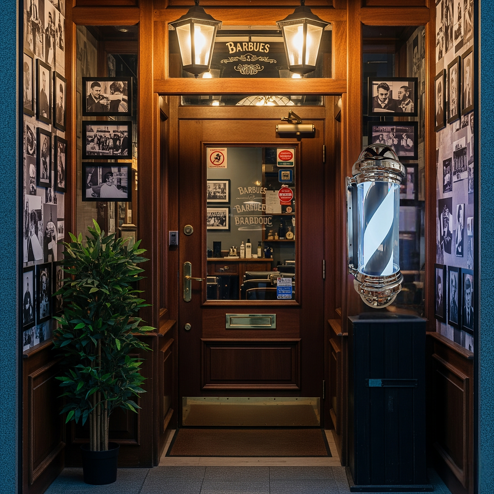 Miniatura: Poste Giratorio Para Barbería Faro Caramelo 70cm Con Base Negro Con Blanco