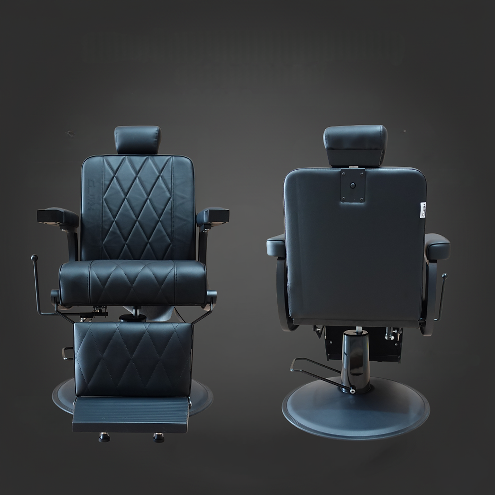 Miniatura: Sillón Barbero Clásico Reforzado Estilo Retro Hidráulico Negro Reclinable Redond