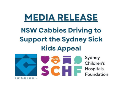 Media Release  - NSW Cabbies Driving to Support the Sydney Sick Kids Appeal