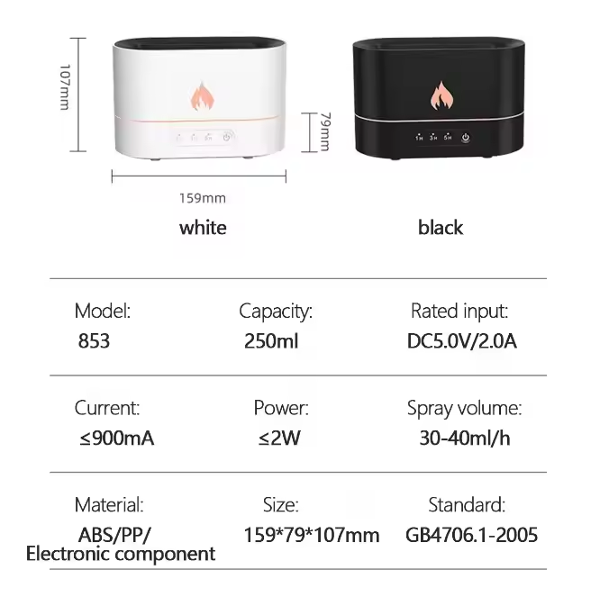 Thumbnail: Desktop Flame Aroma Air Humidifier Water Atomizer