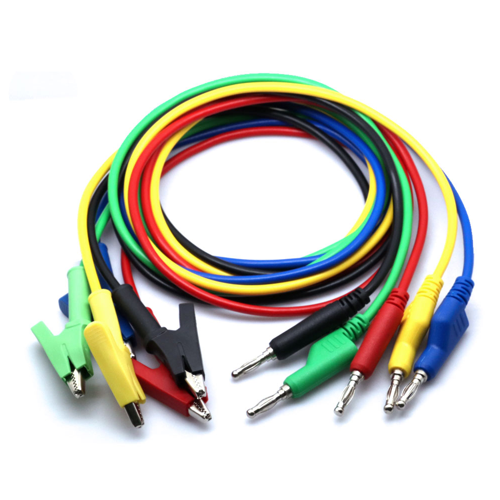 A pair of Heavy duty 1M Double End Test Lead Wire 4mm Banana Plug Crocodile Clip
