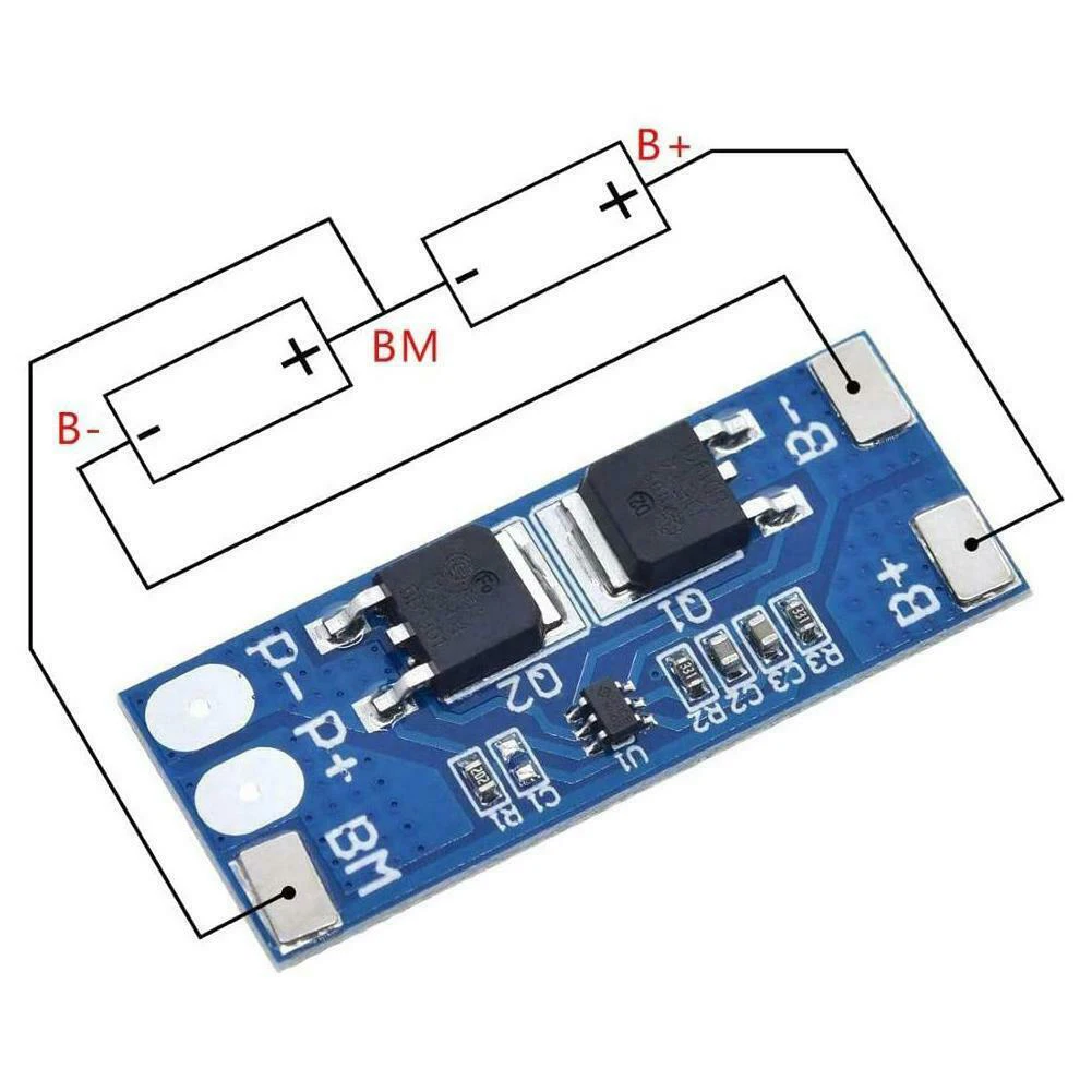 2S 8A BMS 3.2V LiFePO4 Battery Charge Protection Board