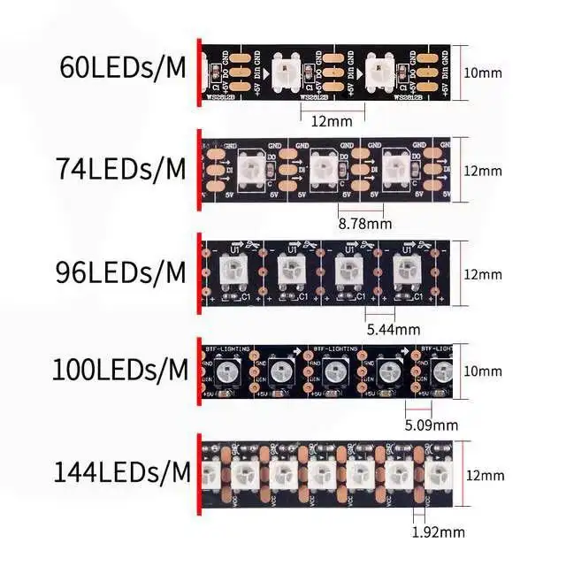 Thumbnail: WS2812B 30leds/m Pixels RGB Digital LED Strip Flexible Dream Full Color