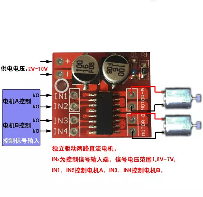 Thumbnail: L298N dual H-bridge driver for 2 DC motors with PWM speed or one stepper motor