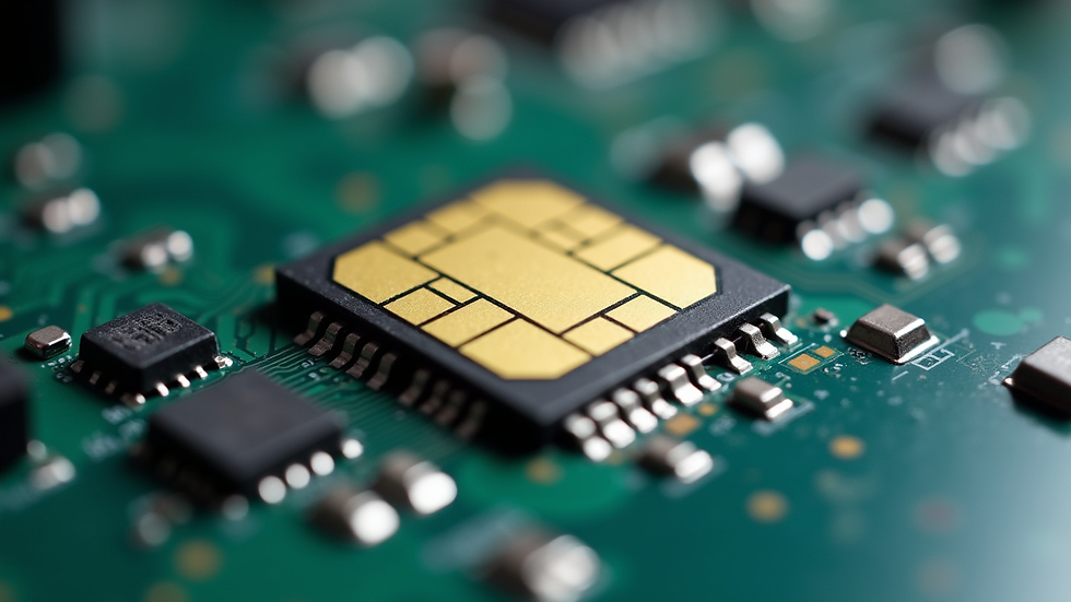 Close-up view of SIM800L GSM module on a circuit board