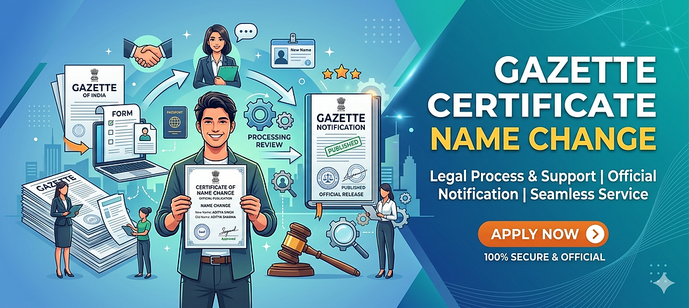 Gazette Certificate for Name Change