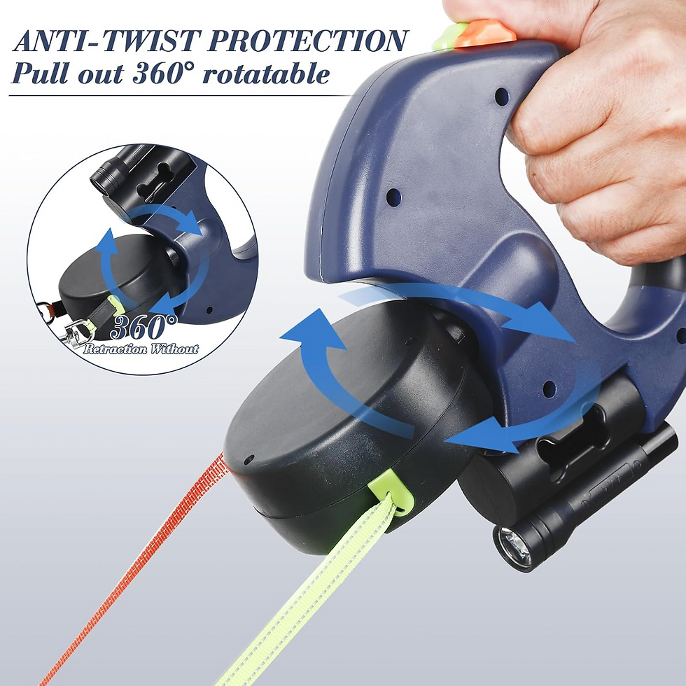 Miniatura: Dual Pet Leash Retractable Reflective Lead 360 Swivel Double Dog Walking Leash