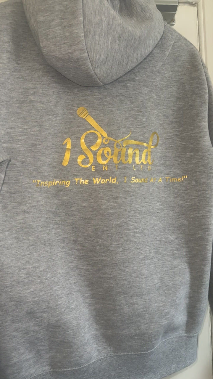 Thumbnail: Gray "1 Sound" Tracksuit  With Gold Logo