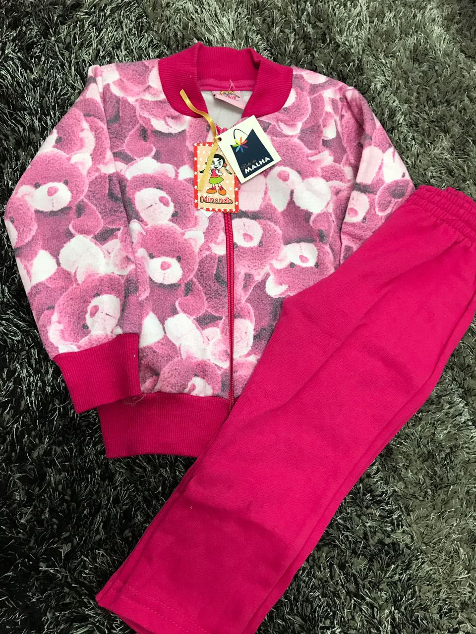 Moletom Feminino Urso Rosa Tam 01