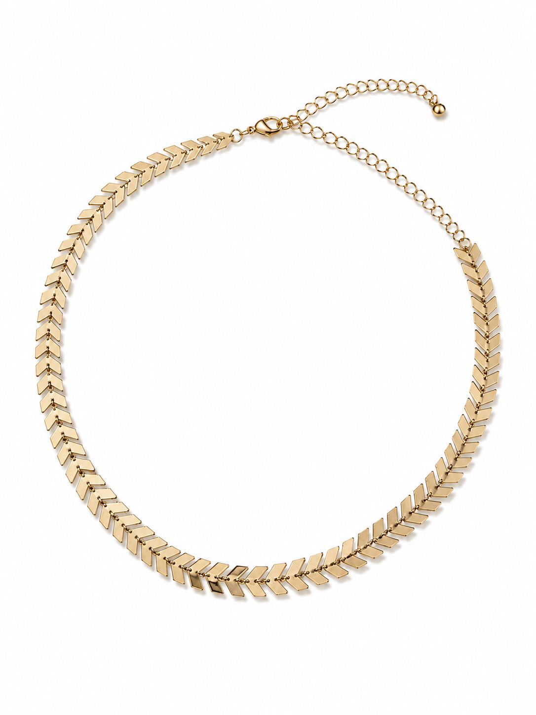 Choker Folheada Dourada Chevron