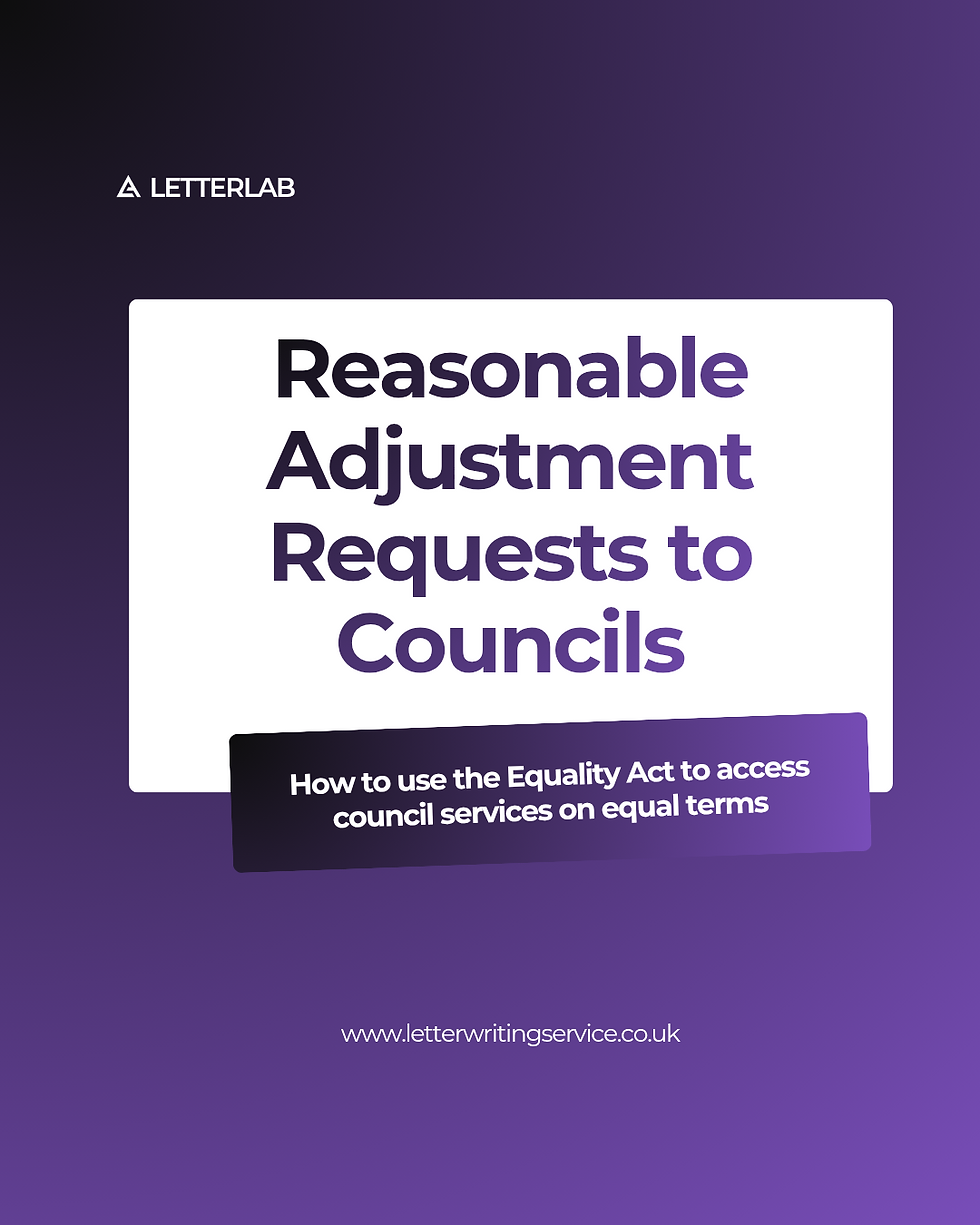 How to Request a Reasonable Adjustment from a Council Under the Equality Act
