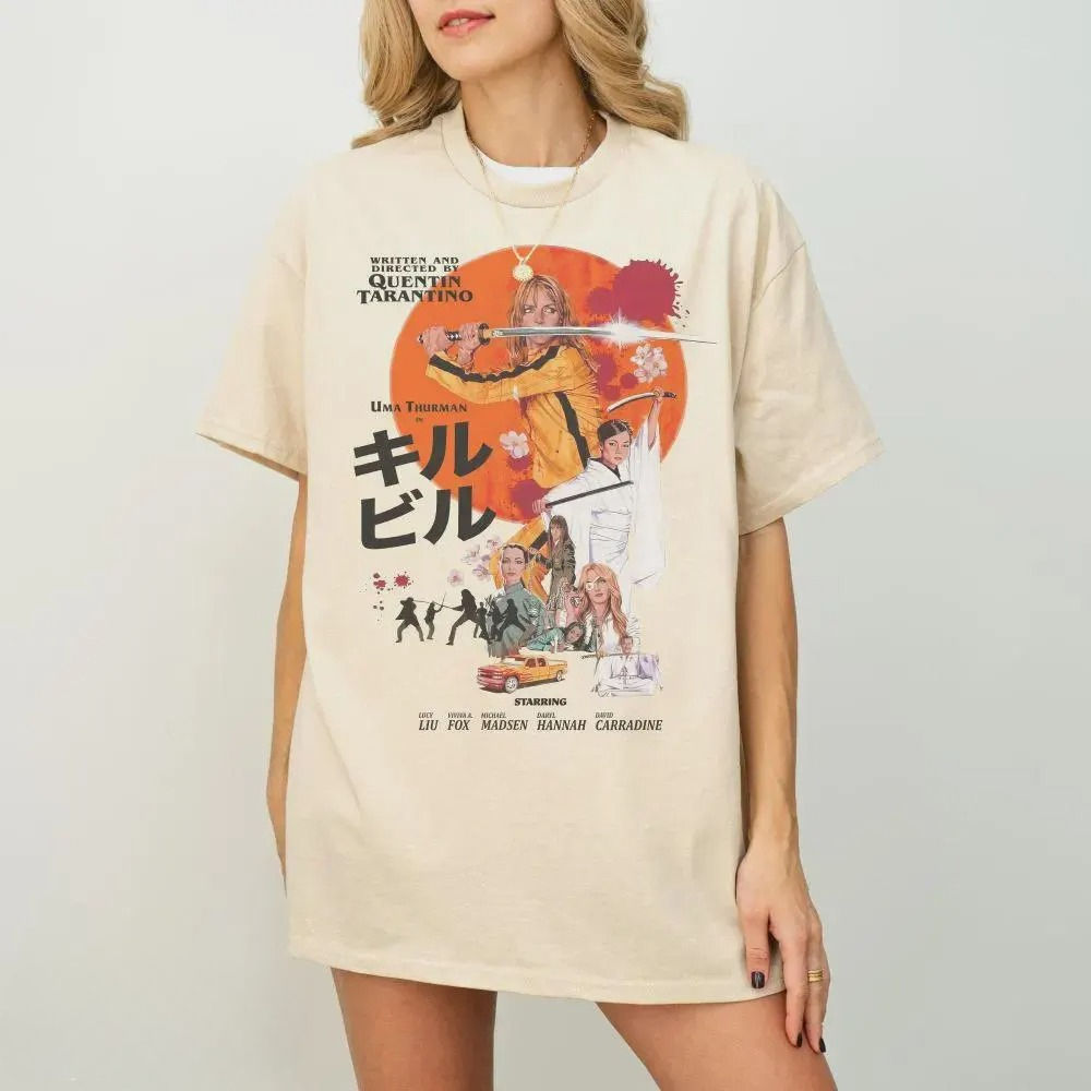 Kill Bill Shirt - Quentin Tarantino T-shirt Uma Thurman Retro Movie Shirt Women'