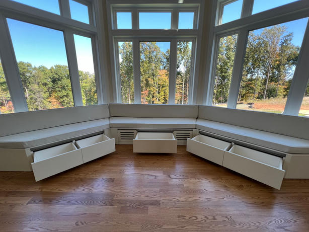 Bench with drawers