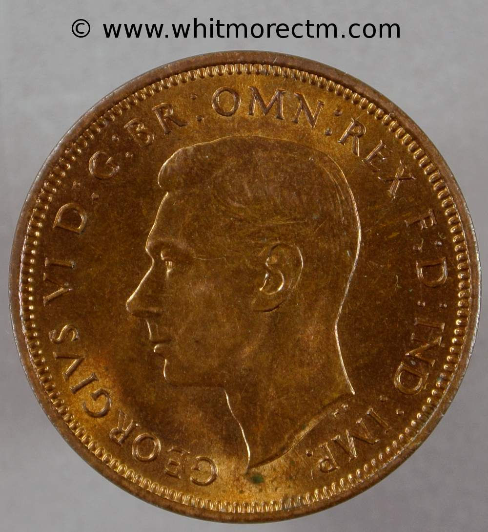1938 George VI  Bronze Halfpenny - 70% Lustre