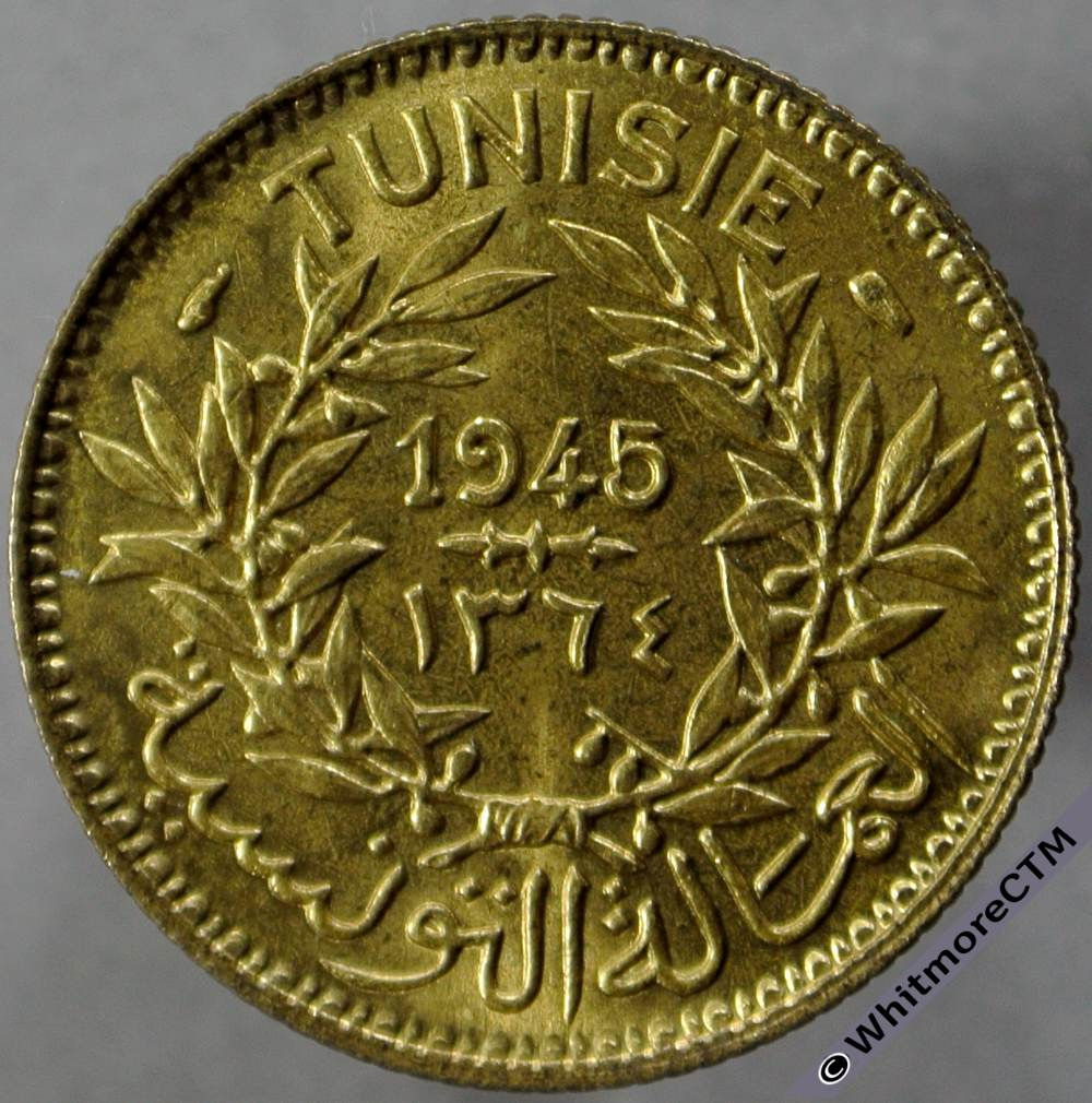 1945 Tunisia 1 Franc 1364 - obv