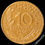 Thumbnail: France Toy Coin 1964 10 Centime 20mm, 20 Centime 23mm, copper colour plastic