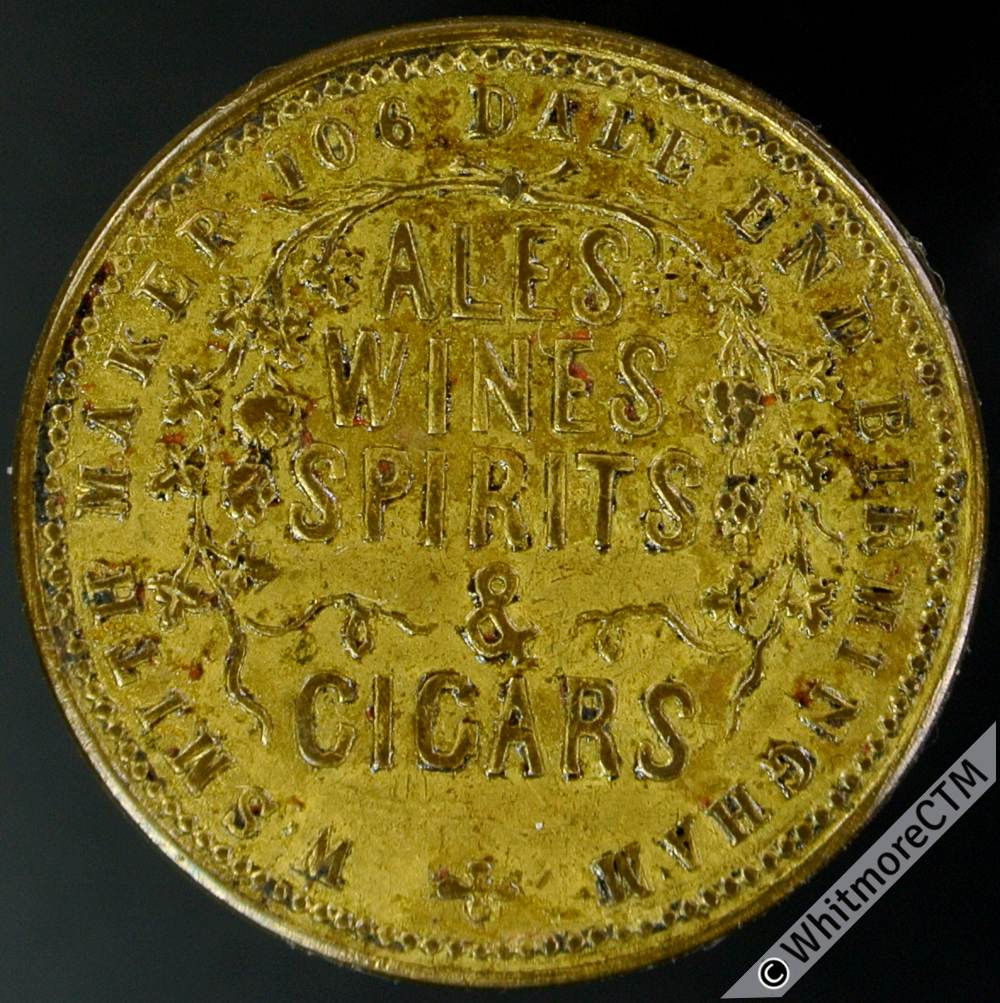 Wixford (Warwicks) Inn / Pub Token Fish Inn - Bt W.Smith (SMW85) - Gilt brass