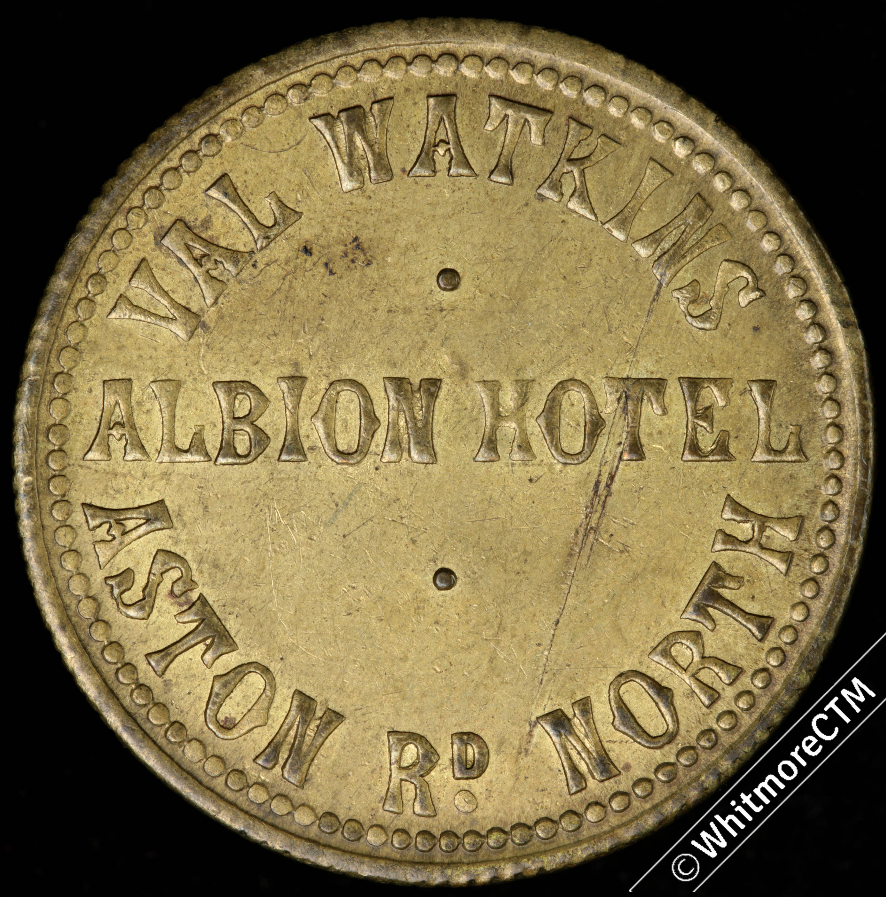Birmingham Albion Hotel Inn Pub Token W1034.4 Albion Hotel Val Watkins obv