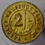 Thumbnail: Co-Operative Society token Yardley Hastings (Northants) 25mm 2/- Bracteate brass