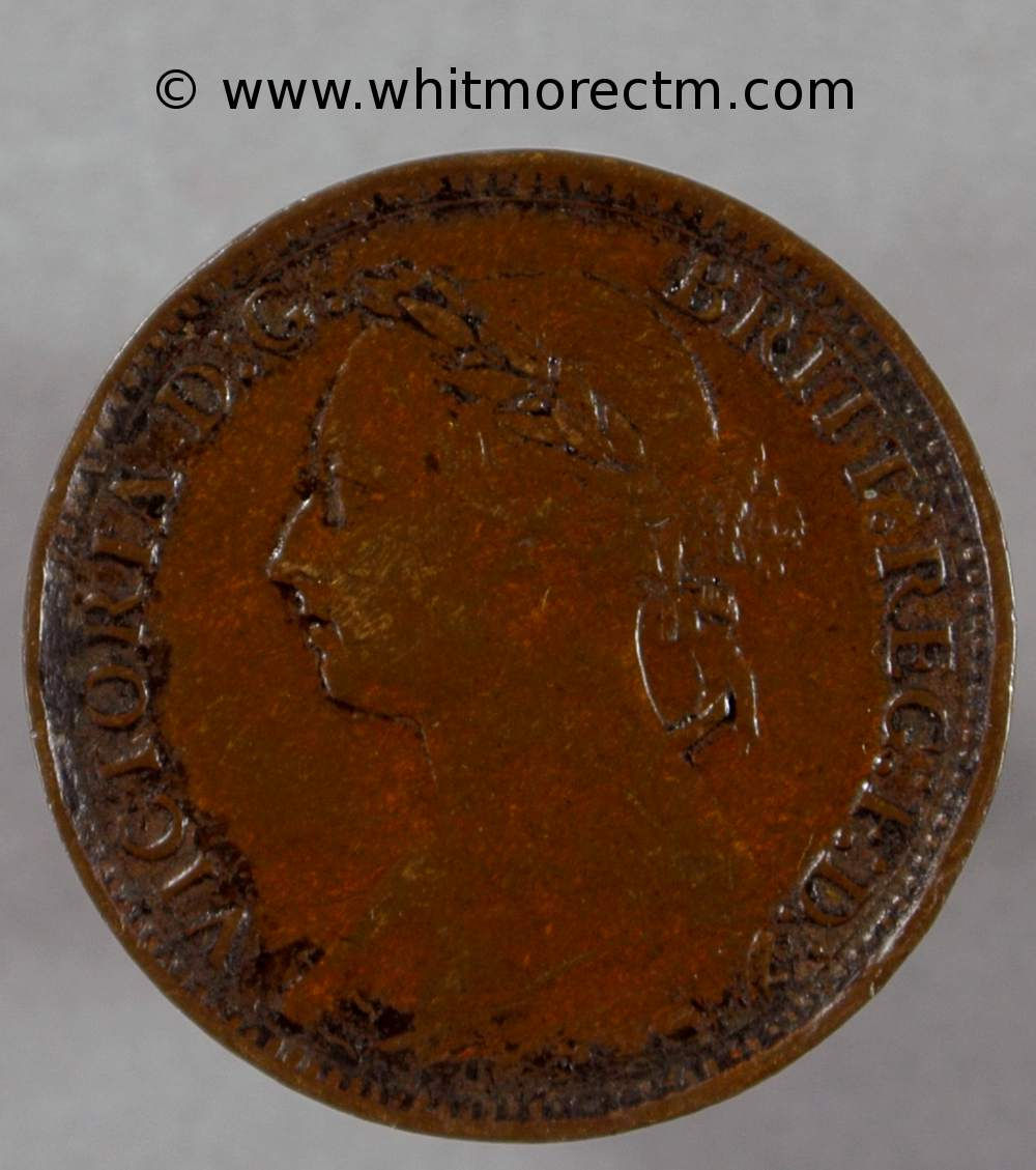 1885 Victoria Young Head  Bronze Farthing 1/4d