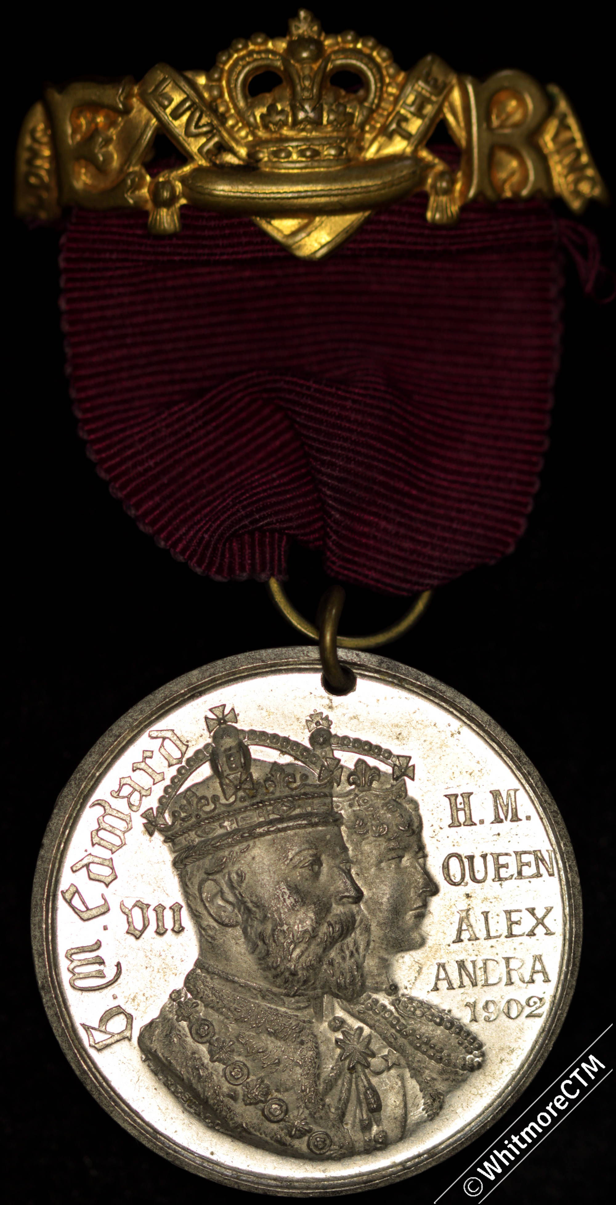 1902 Blackburn Edward VII Coronation Medal 38mm CW4520F White Metal