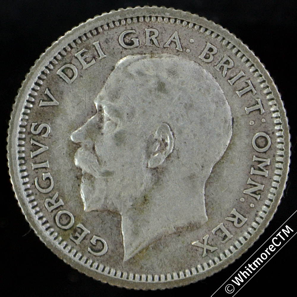 1926 British Sixpence George V D1881 First Obv