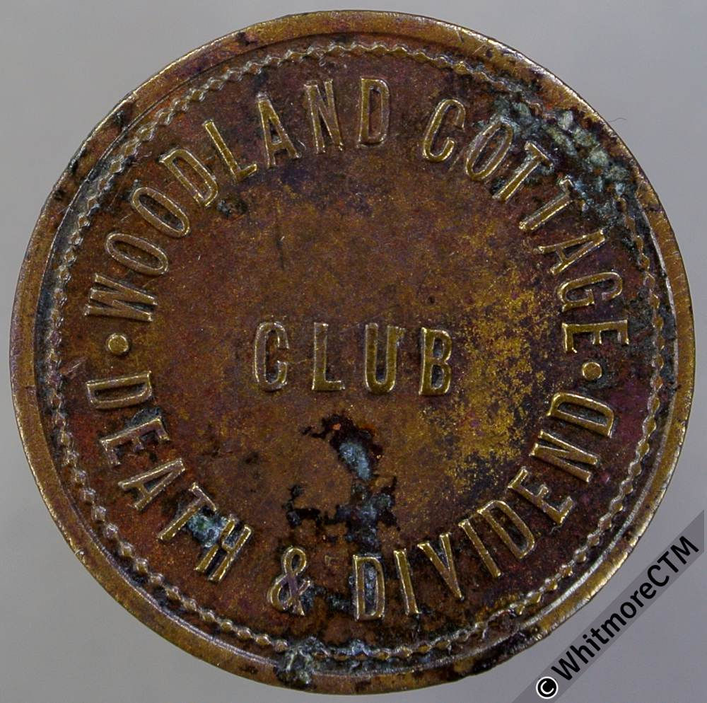 Redditch Inn / Pub Token W4320 Woodland Cottage death & Dividend Club / 3D